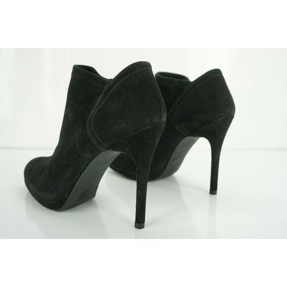 Stuart Weitzman Bluster Black Suede Ankle Booties High Heels - Picture 6 of 10